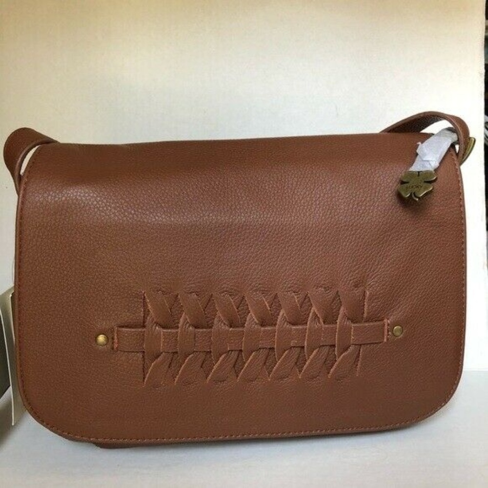 Lucky Brand New Brown Leather Flap Crossbody